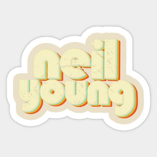 vintage color neil young Sticker